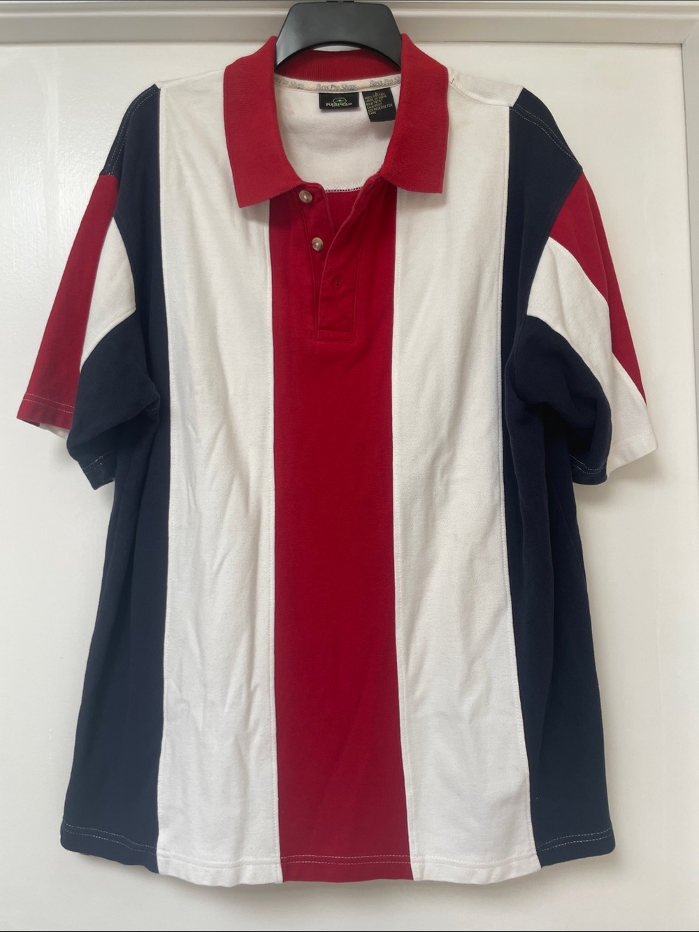 RedHead Men's Red, White & Navy Panel Polo